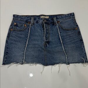 Levi's Blue Distressed Mini Skirt
